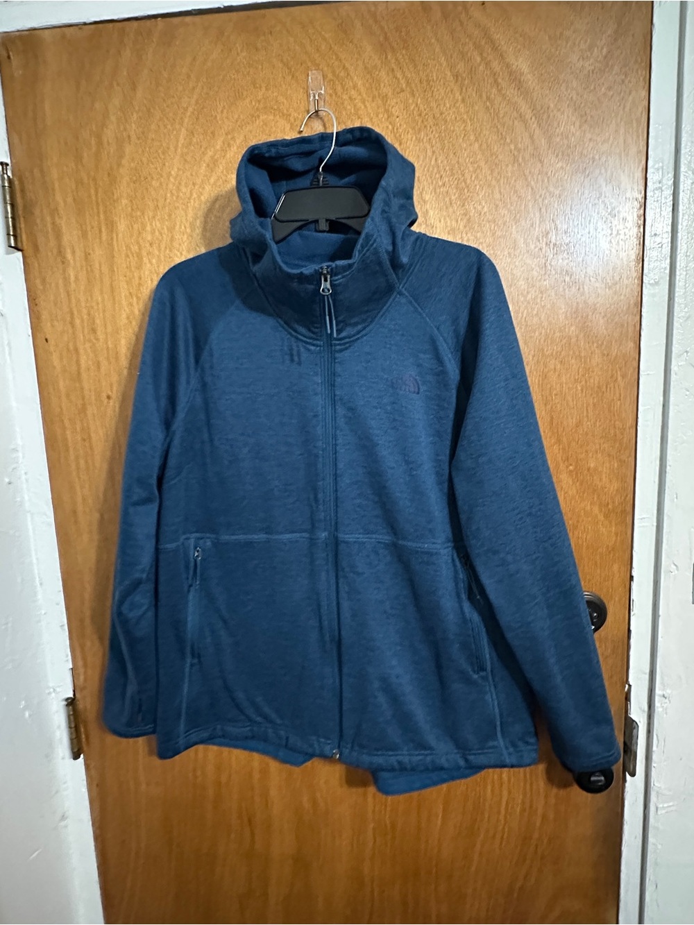 The North Face Womens Blue Full Zip Hooded Fleece Jacket XXL